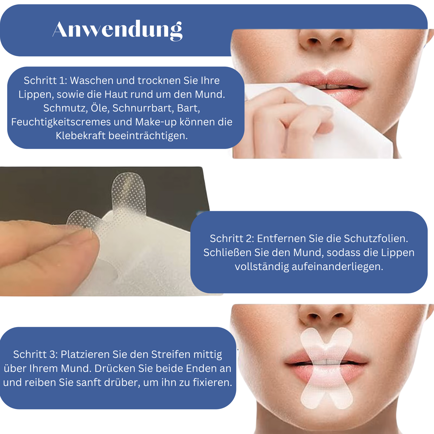 SleepEase - Sanfte Mundstreifen für ruhigen Schlaf und bessere Erholung - e.f.i.